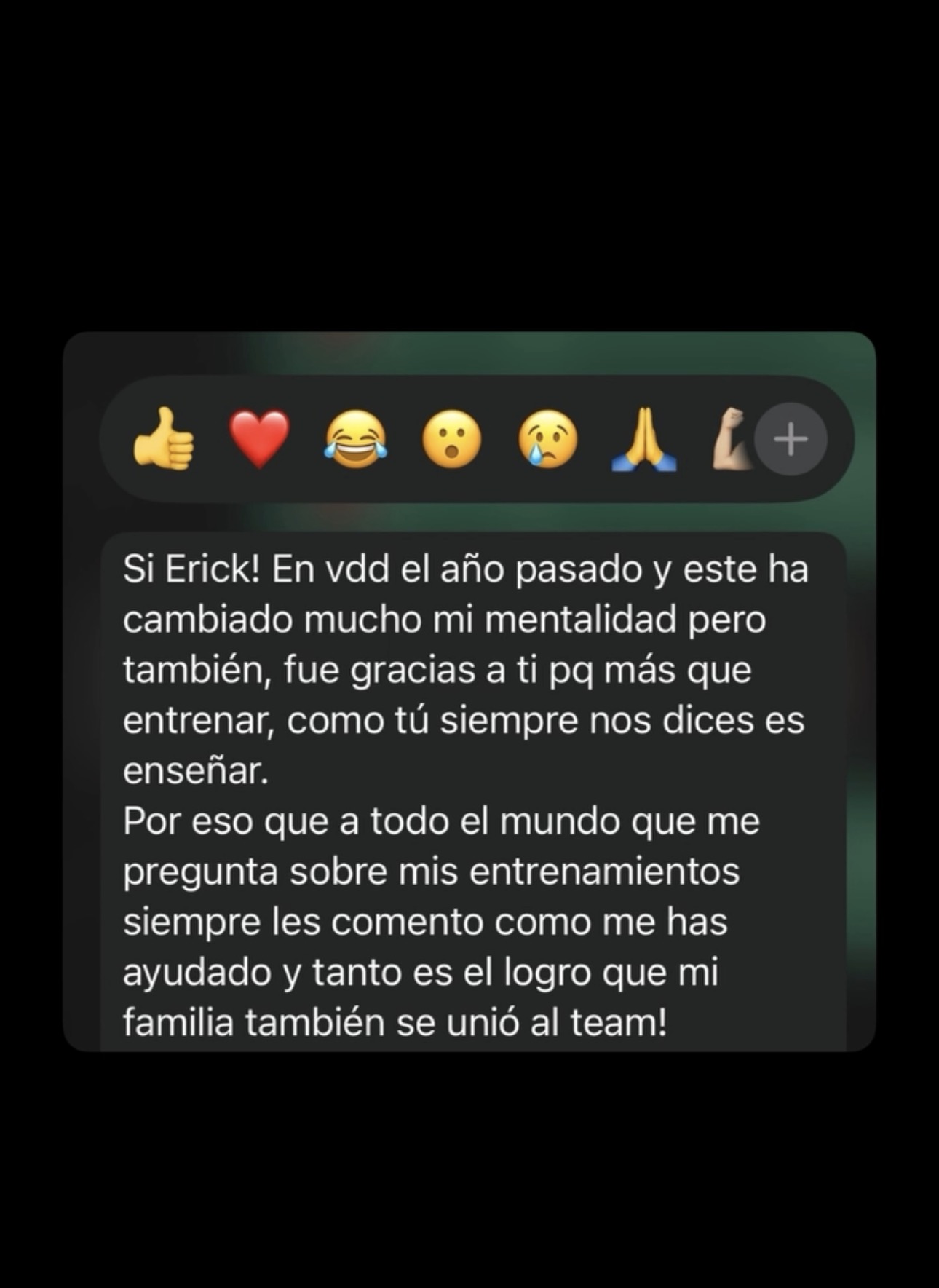 Testimonio de cliente sobre transformación física con Fit By Erick.